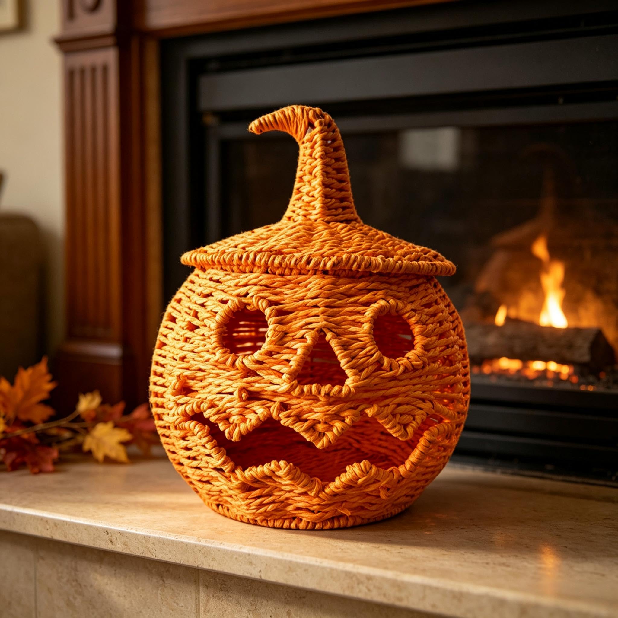 Halloween tkane lampiony Jack O dynia dekoracja do przechowywania świec LED