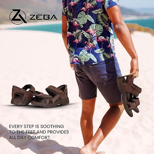 Vista 6 de Z Sandalias de cuero manos libres Zeba para hombre