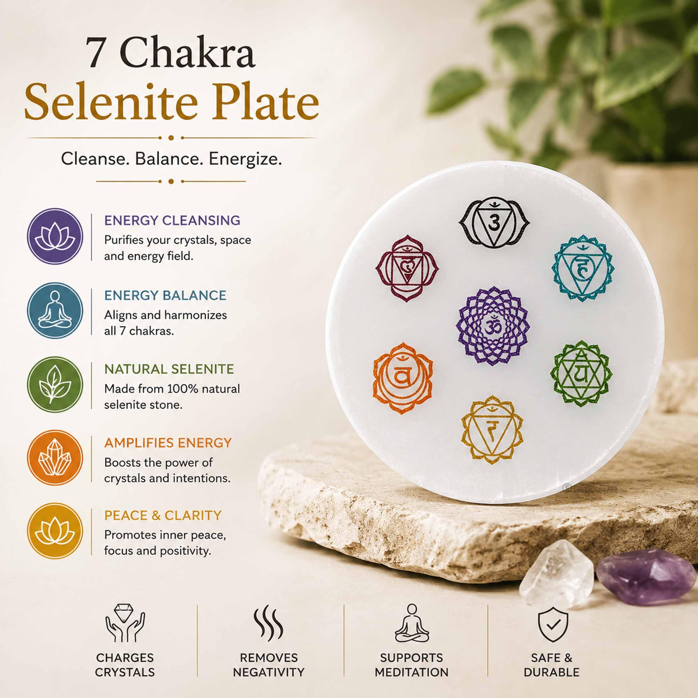 Selenite Charging Plate - Chakra Crystal Energy -5