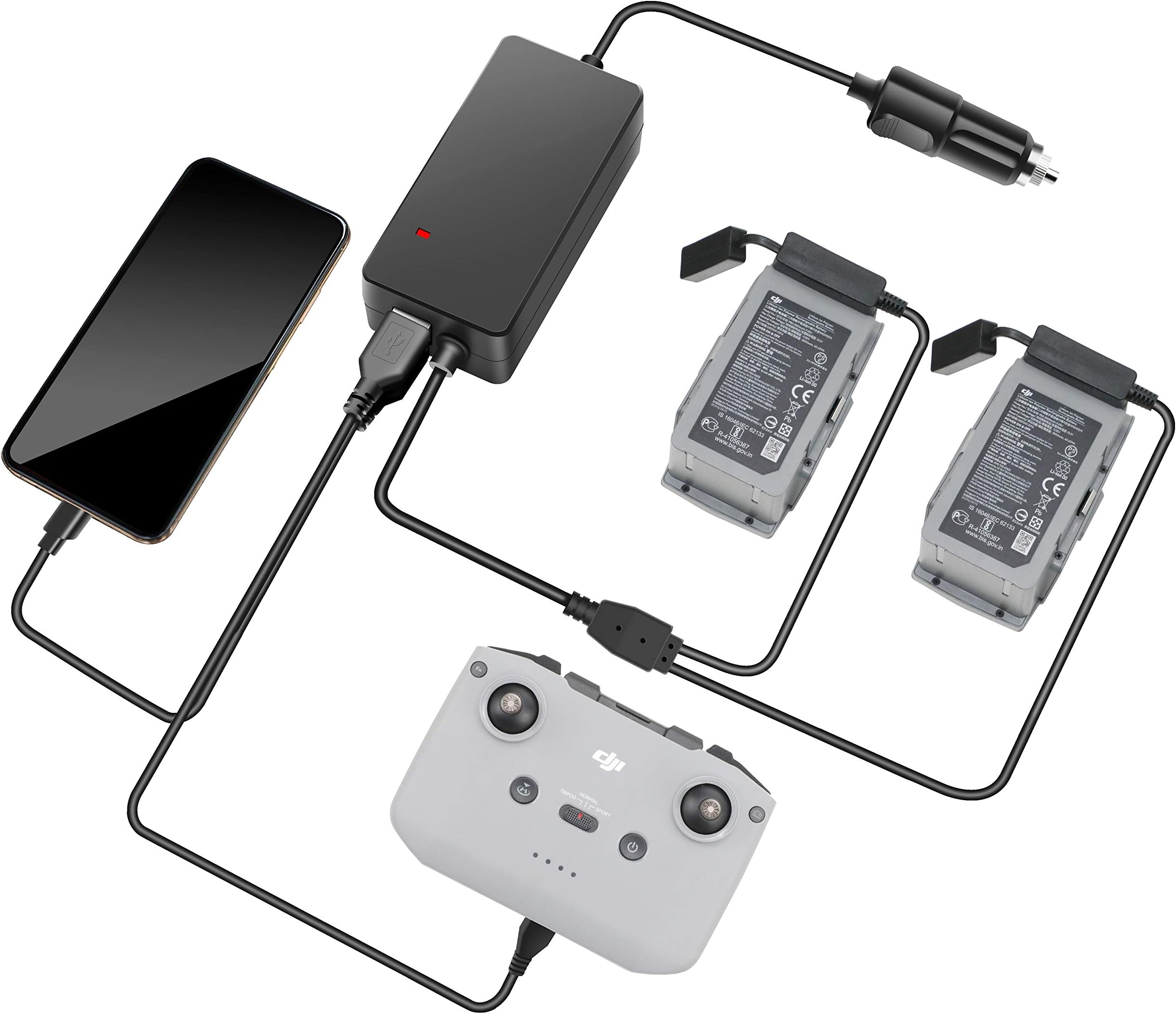 Car charger for Mavic Air 2/DJI Air 2S