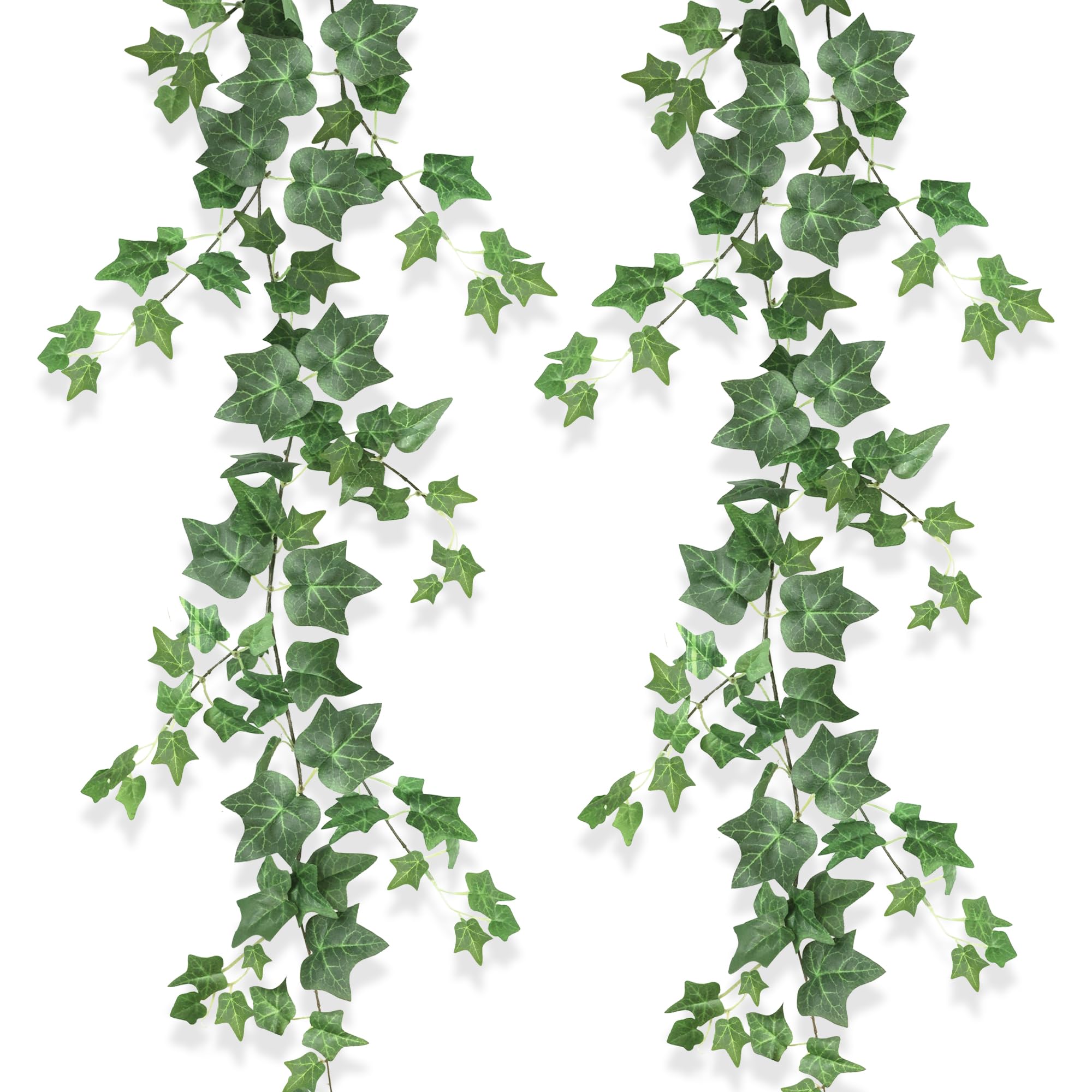 ROLLWAY 2Pcs Plantas Hiedra Artificial 1.8m Enredaderas Artificiales Guirnalda Hiedra Artificial Vides Falsas Realistas, Plantas Artificiales Decorativas Hojas Artificiales Colgantes (verde)