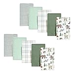 Hudson Baby Unisex Baby Cotton Flannel Burp Cloths, Forest Animals, One Size