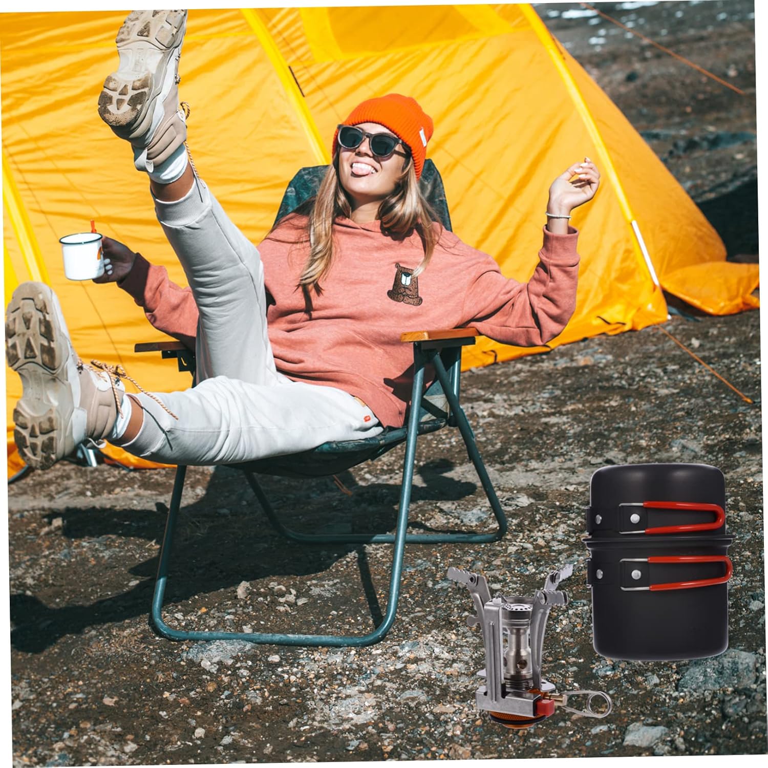 1set Portable for Hiking and Camping Lightweight Outdoor Utensils Handle for People Picnic and Travel