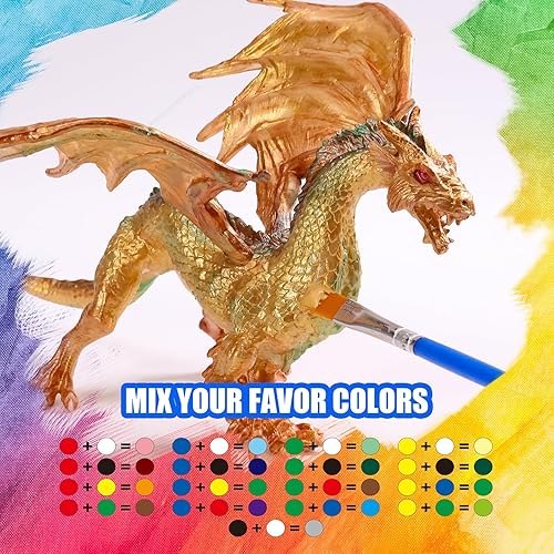 Miniatura 9 de SOLDAY Juegos de pintura de Dragon Toys para niños, artes y manualidades de 3, 6, 5, 7, 9, 12 años, para pintar tus propias figuras pintables,