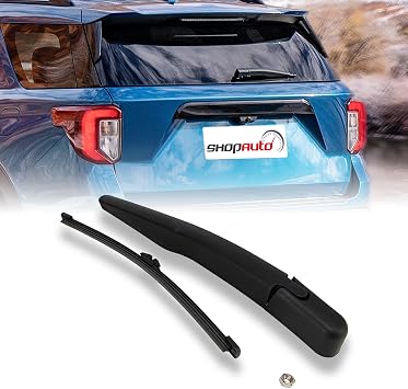 Rear Wiper Arm and Blade Kit for 2020-2023 Ford Explorer | Replaces LB5Z-17526-B LB5Z-17528-CA Premium Plastic Arm Natural Rubber Blade Stainless Steel Nut