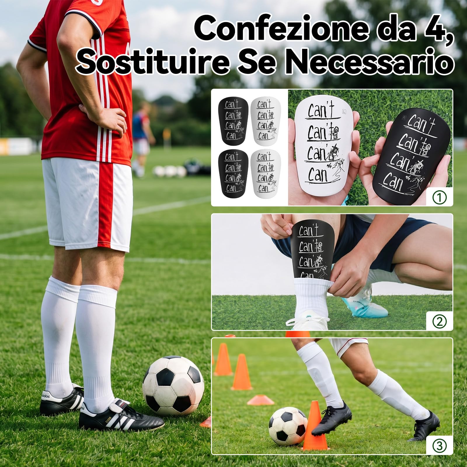 Parastinchi Calcio Bambino Mini Leggeri, Protezione Antiurto EVA Antiscivolo, Comodi e Stabili per Bambini, 2 Paio Ideali per Allenamento e Partite