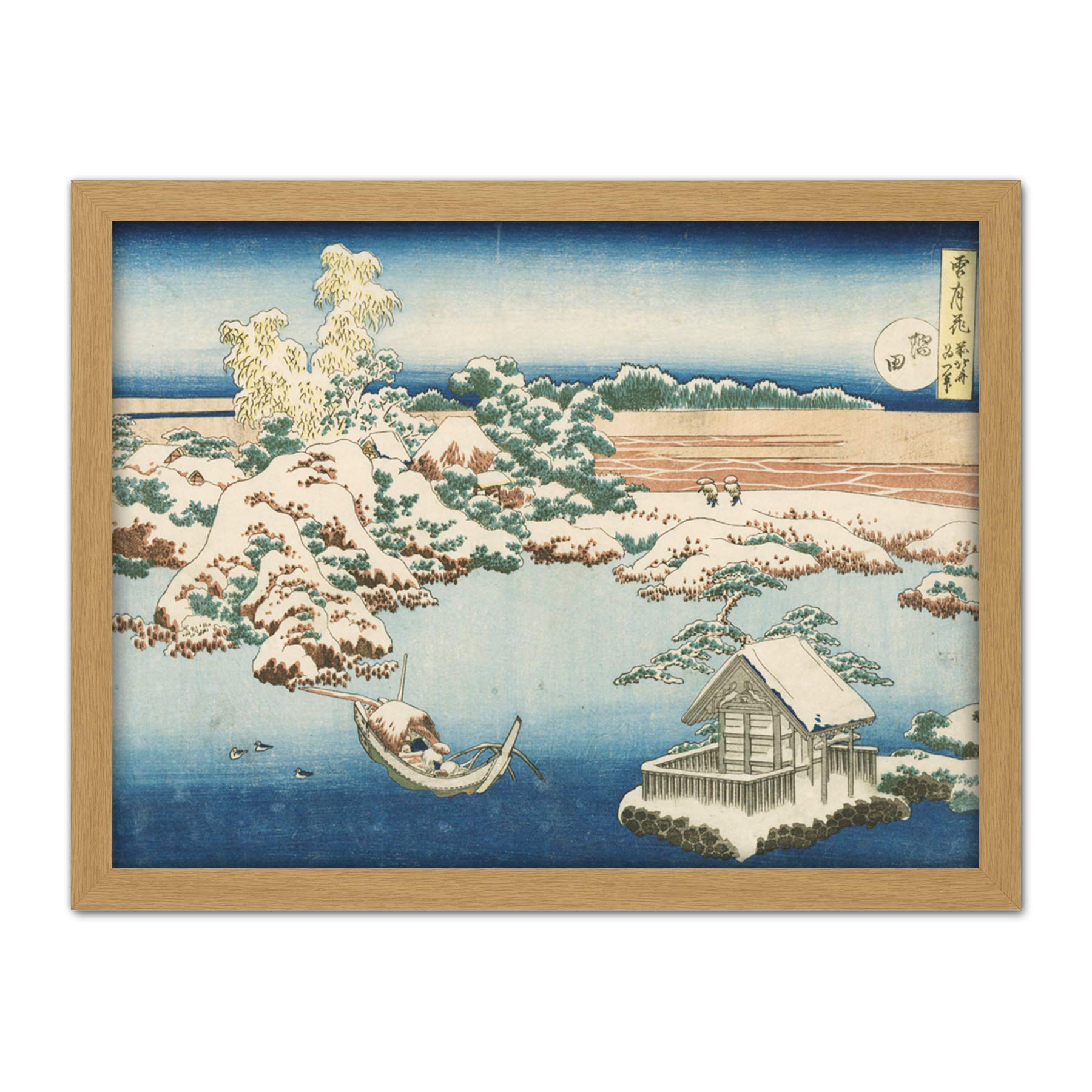Artery8 Hokusai The Sumida River In Snow Japanese Painting Artwork Framed Wall Art Print 18X24 Inch