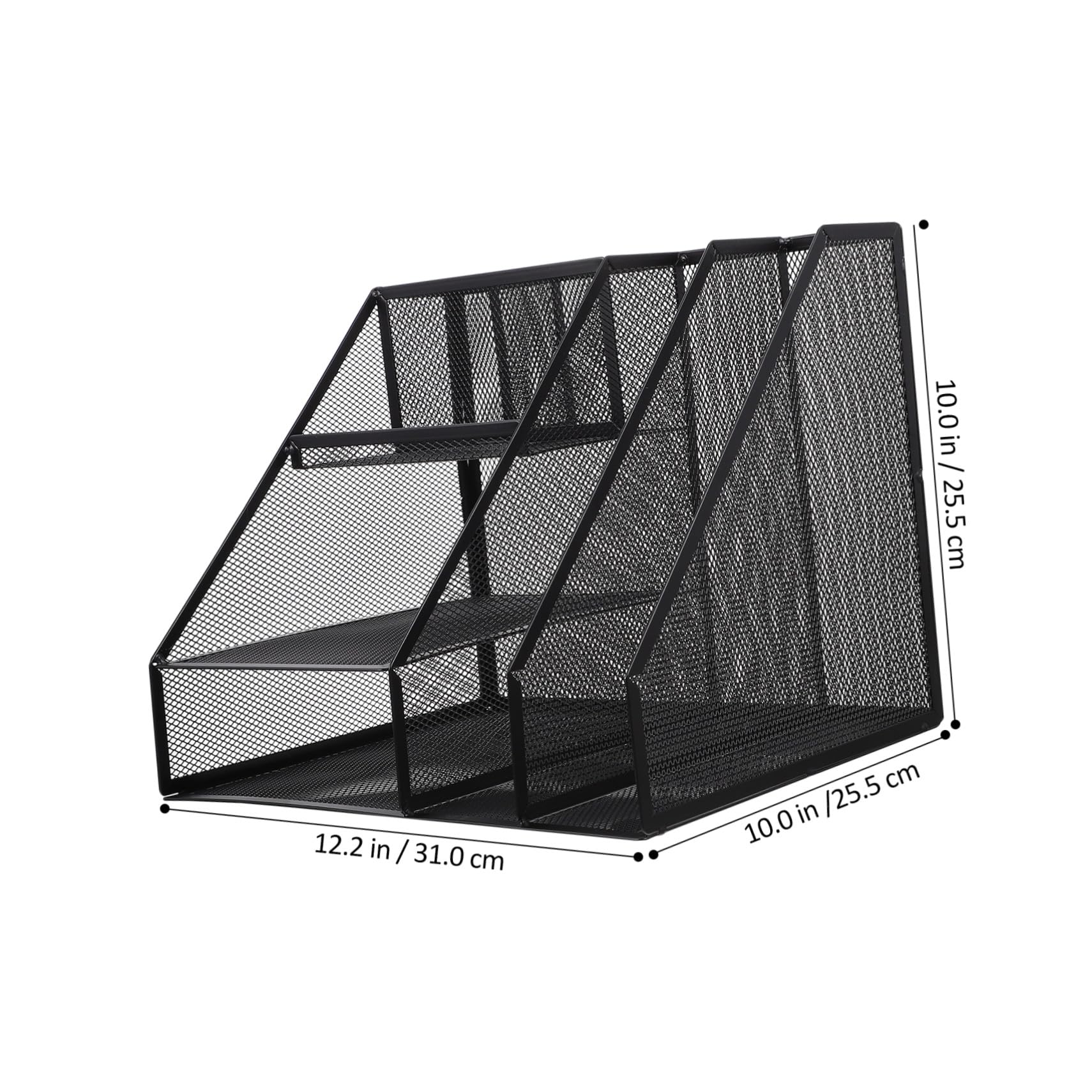 Organizzatore Documenti Multi Ferro Nero Scaffale Ufficio con Scomparti Multipli Portadocumenti da Scrivania Robusto e Pratico per Libri e File per Studio e Ufficio