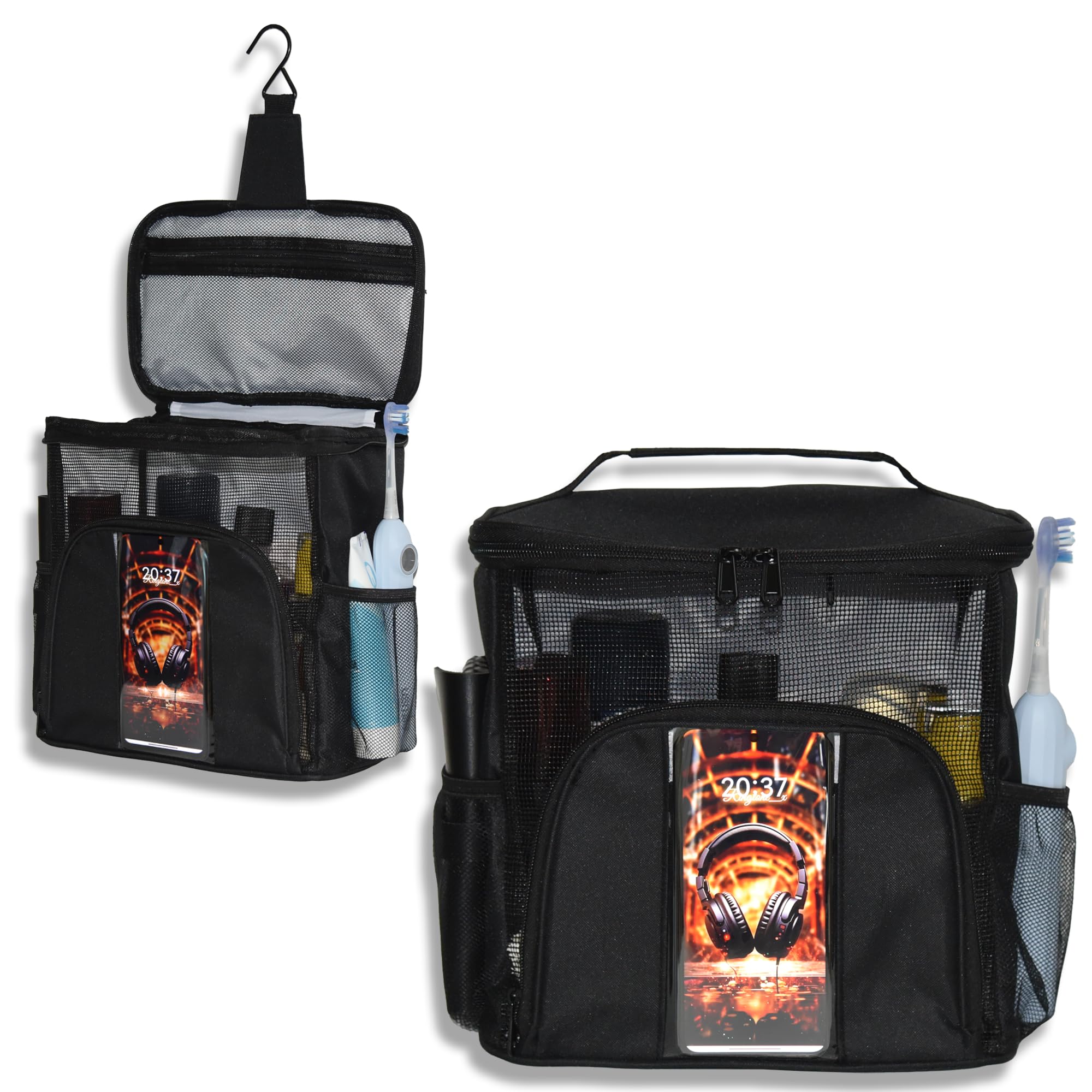 Cawmpap Mesh Shower Caddy Portable Shower Bag Tote Hanging Quick-Dry Toiletry Bag Suitable for University Dormitory Bathroom Gym