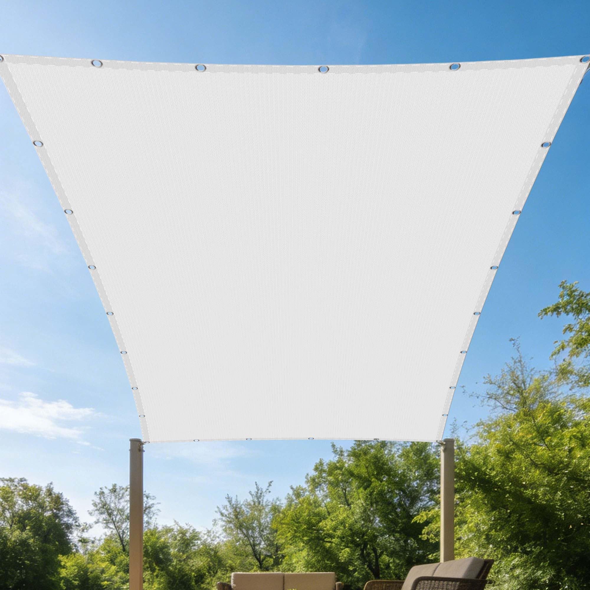 Toile ombrage imperméable rectangulaire blanche 3.4x4m résistant à l'eau