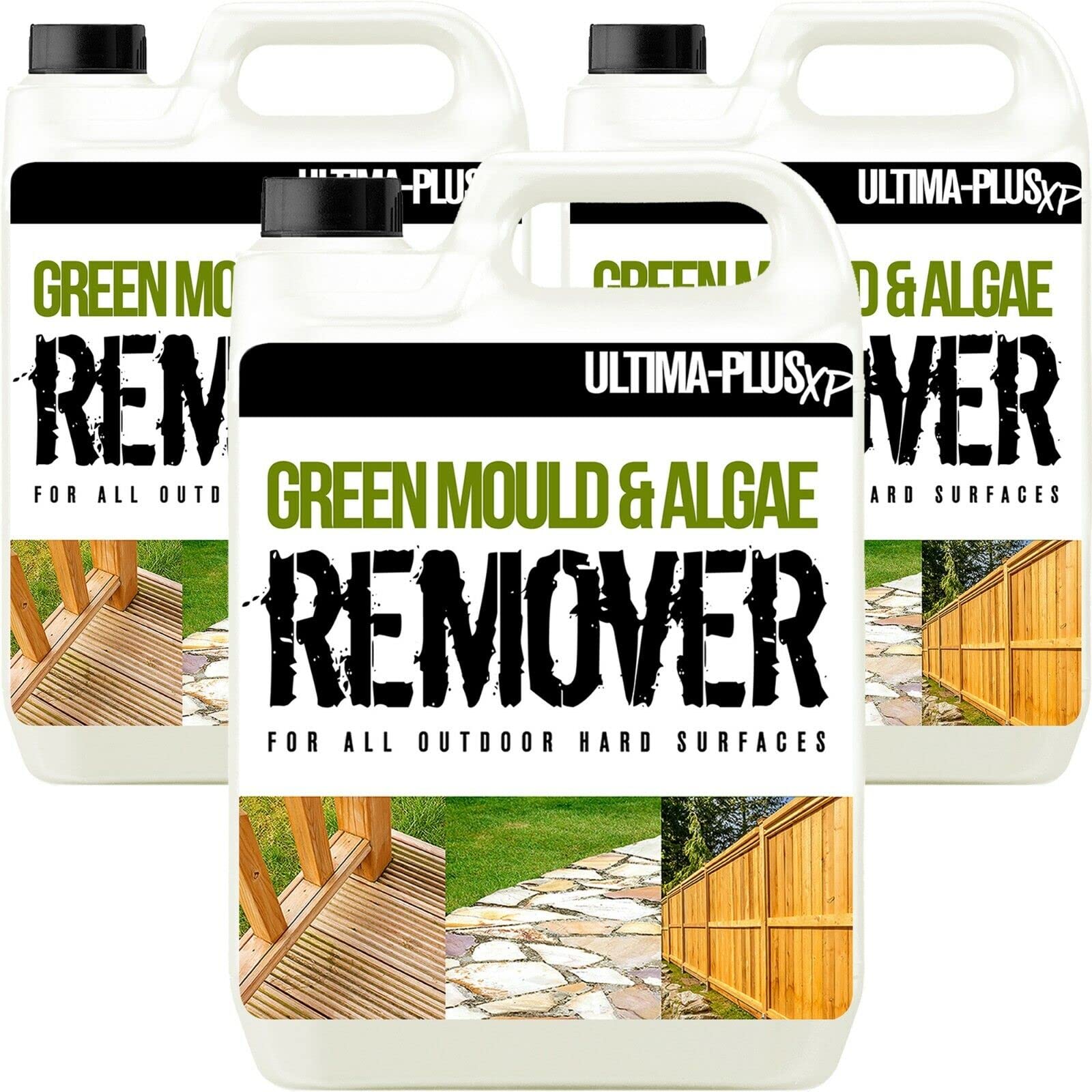 Ultima-Plus XP Patio Cleaner - For All Outdoor Hard Surfaces Including Patio, Fencing & Decking - Most Powerful On The Market - 100% More Active Ingredient Than Other Brands 3 x 5 Litres