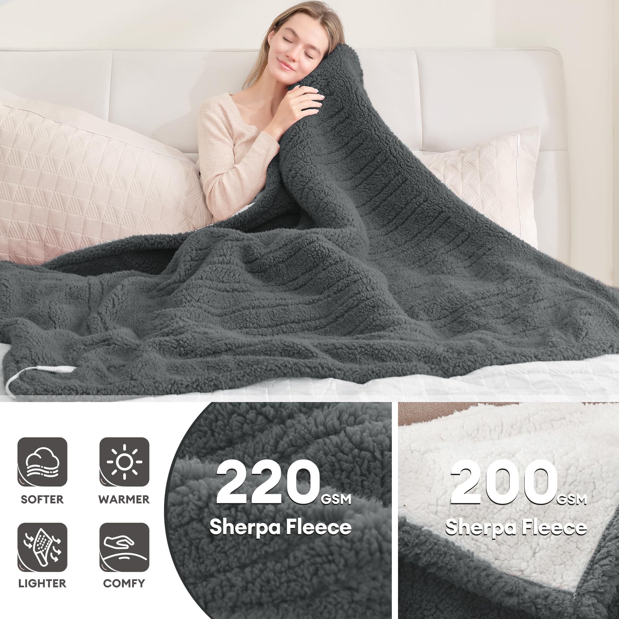 MAXEVE Heated Blanket Electric Throw 50
