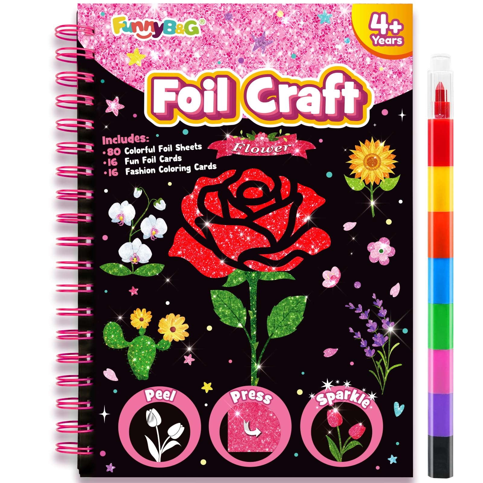 FUNNYB&G Manualidades infantiles con foil, Creativo Kit Manualidades niños, Juguete Niña Regalos Para de 3 4 5 6 7 8 9 12 Años Niño cumpleaños (Princesa) — view 16