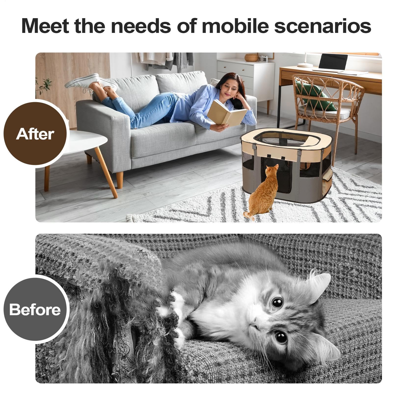 Tienda Perros Interior Casa Transpirable para Mascotas con Cama | Tienda Jaula Cama Para Gatitos Y Cachorros Para Cachorro Gatito Mediano Grande Exterior Hogar Piso Balcón Transportín