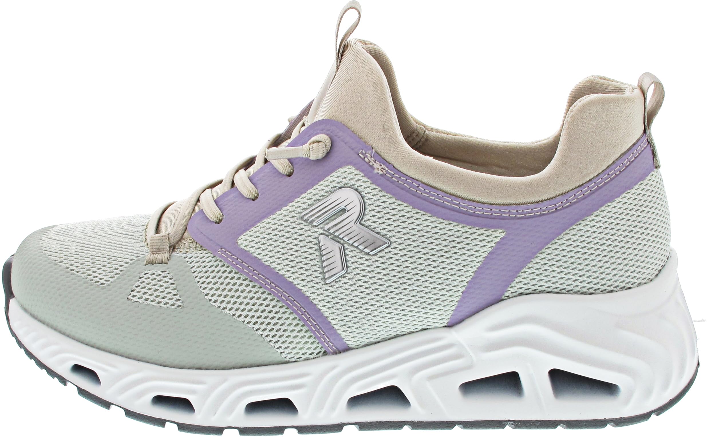RIEKER Slip-On Sneaker Damen Gr. 40 – lindgrün-lila-beige