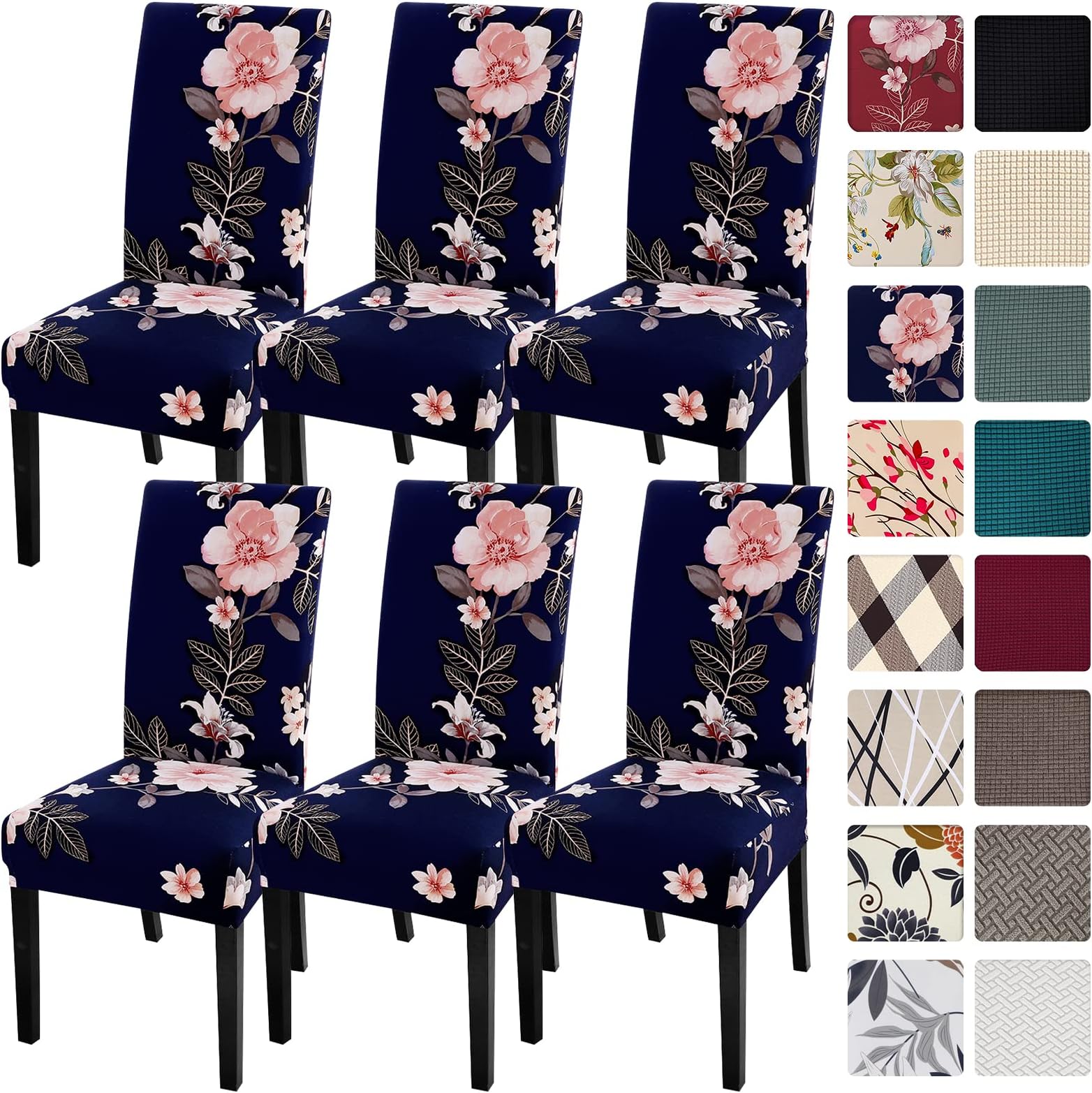 SearchI Super Fit Stretch Removable Washable Short Dining Chair Covers Slipcover Protector, Spandex Fabric Chair Cover for Dining Room, Hotel, Ceremony