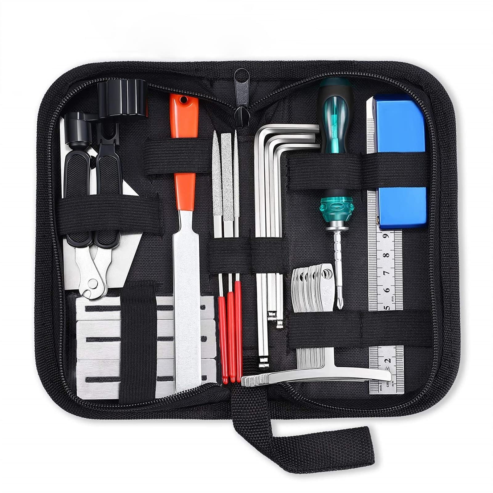 Kit de herramientas for guitarra de 23 uds, herramientas de mantenimiento y reparación, organizador de cuerdas, regla de acción, herramienta de medición, juego de llaves hexagonales, Kit de herr