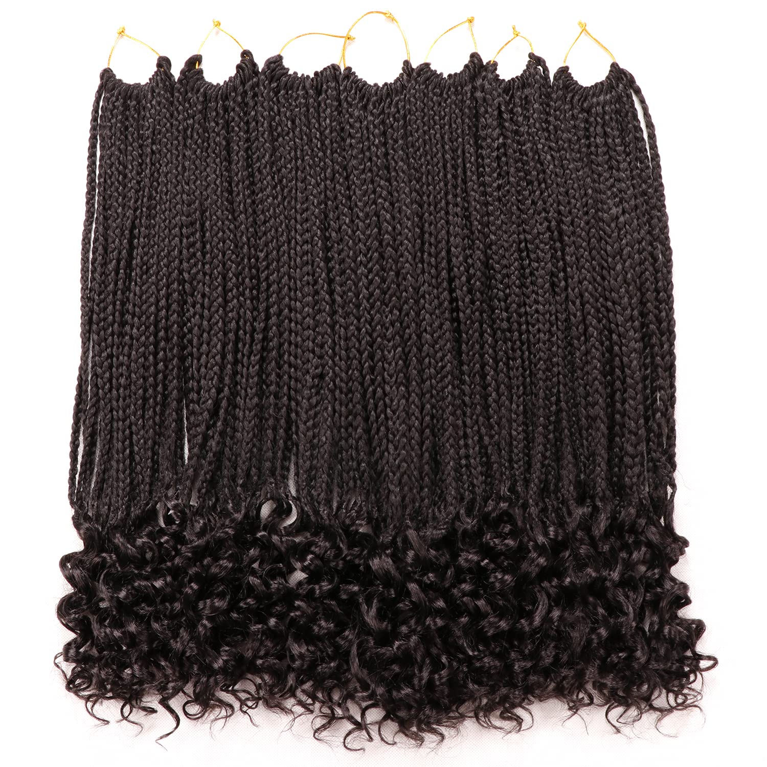 Extensiones de pelo sintético de Crochet para trenzar, trenzas Kanekalon, juego de extensiones de pelo sintético (45,7 cm (paquete de 7), 2)