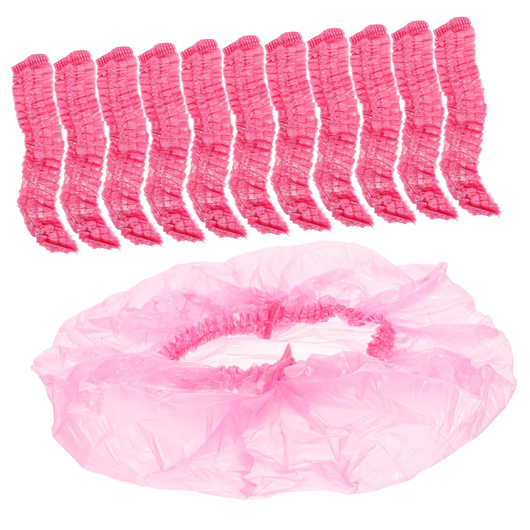 Einweg Duschhauben für Damen, Große Rosa 44cm Kunststoff 500 Stück