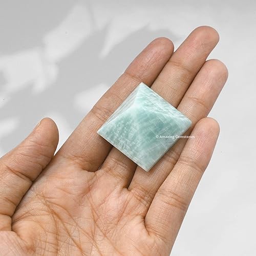 Miniatura 6 de Amazing Gemstone Piedras curativas de cristal de pirámide de amazonita, gran figura piramidal de 1 pulgada de pirámide de piedra natural para