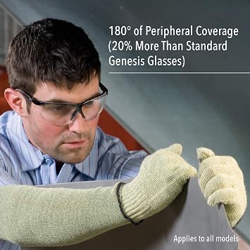 Honeywell Uvex Genesis XC Safety Glasses, Black Frame with Amber Lens & HydroShield Anti-Fog Coating (S3309HS)