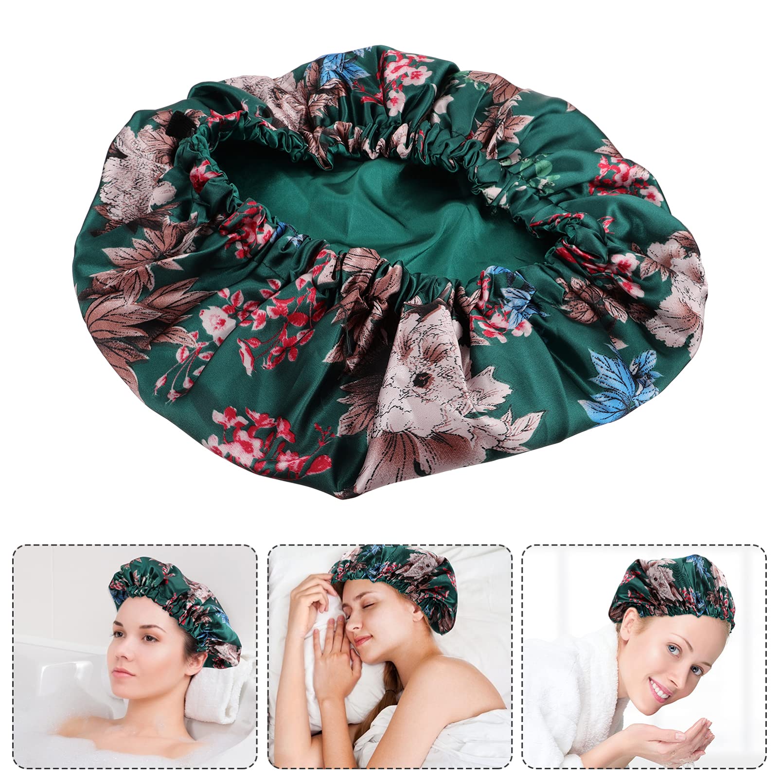 FOMIYES 4piezas Gorro Reutilizable Diseño Floral Para Mujeres Gorro De Baño Ajustable Para Cuidado Del Cabello y Baño