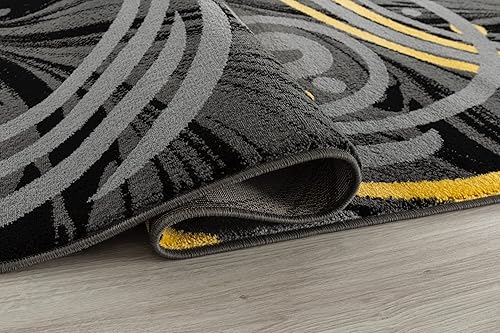 Miniatura 3 de Rug and Decor Contempo 1005 - Alfombra abstracta para sala de estar, dormitorio, 2 x 7 pies, diseño de remolinos