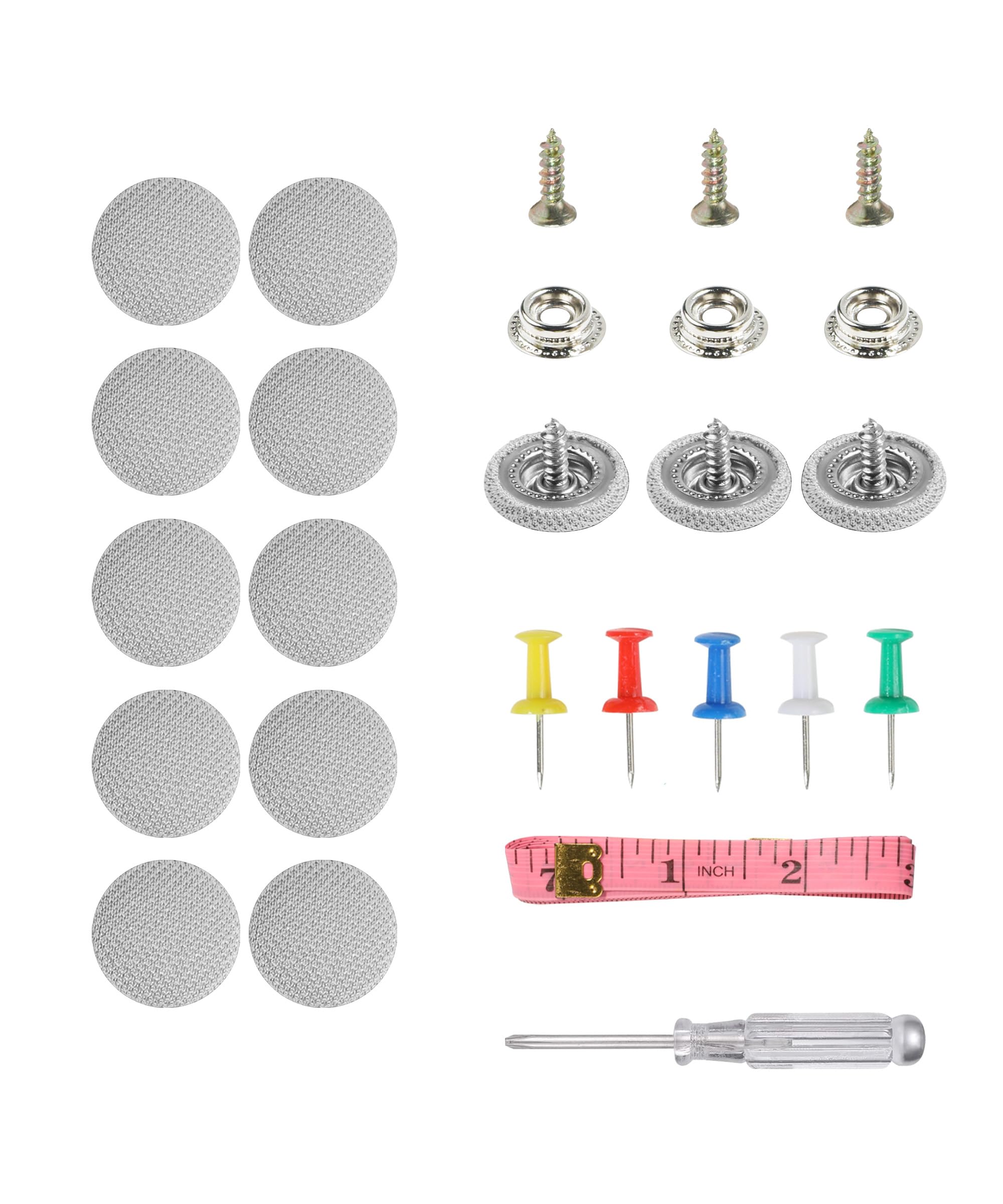 Xibao 65PCS Auto Dachhimmel Reparatur Set,Befestigungsclips Auto,KFZ Dachhimmel Reparatur Nieten,mit Stecknadeln Schraubendreher Maßband,Geeignet für LKW,PKW, Busse,Wohnmobile usw (Grau)