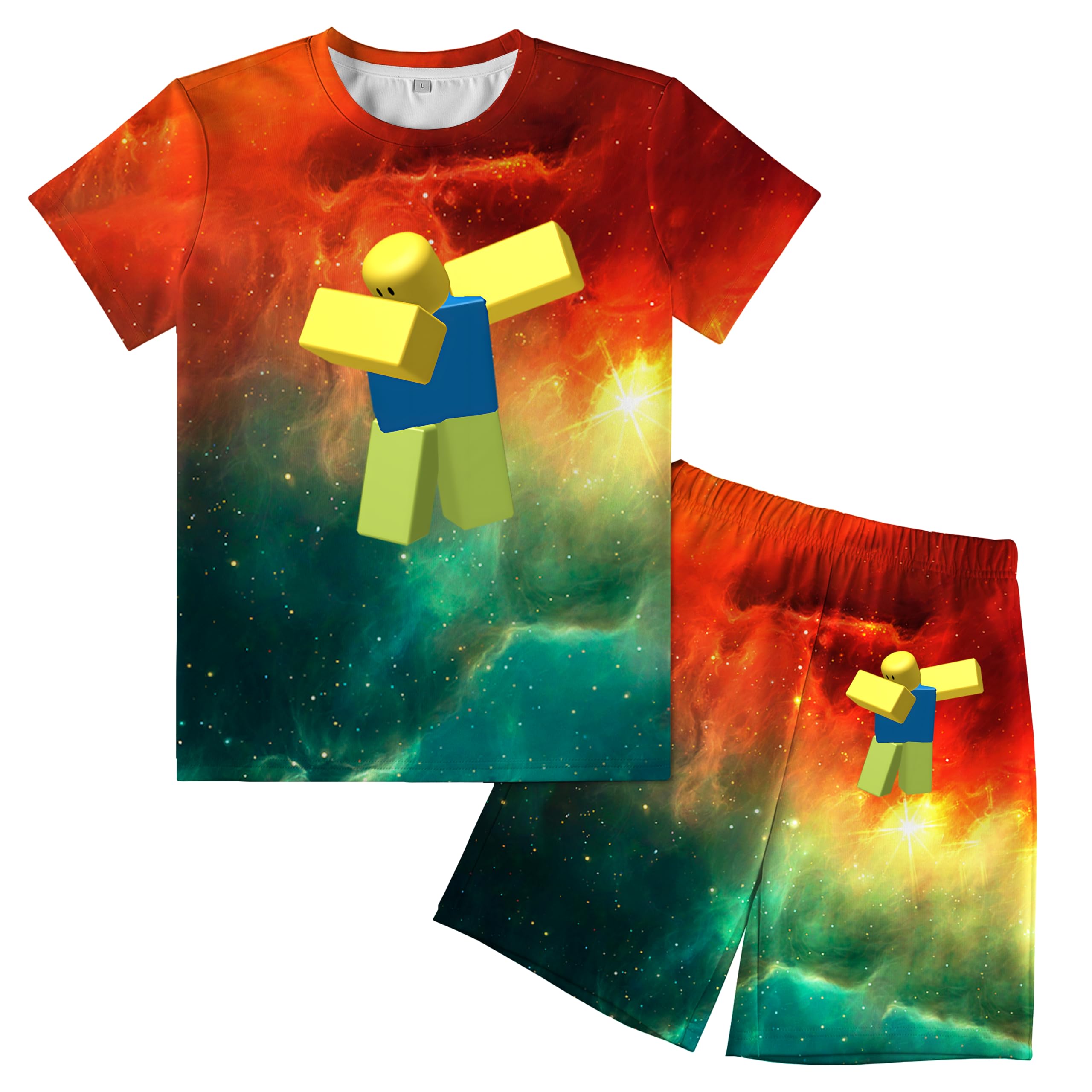 GenericCartoon Game T-Shirt Shorts Sets Fashion Short Sleeves Shirt Suit For Boys And Girls