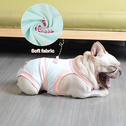 Miniatura 4 de PUMYPOREITY Pañales para perros, a prueba de escape, bulldog francés, bragas de período para mujer y hombre, reutilizables, lavables, color azul,