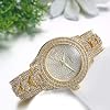 JewelryWe Women's Men's Luxury Watch with Rhinestone Glitter Metal Strap Analogue Quartz Watch Mother's Day
