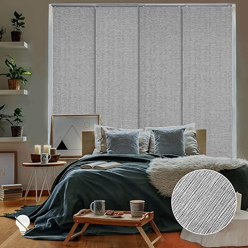 GoDear Design Panel deslizante ajustable de lujo 99.99 % opaca, 45.8 a 86 pulgadas de ancho x 96 pulgadas de alto, persiana vertical extensible de 4