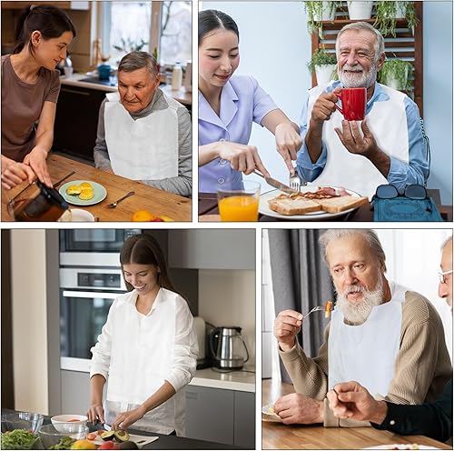 Miniatura 7 de Paquete de 200 baberos desechables, 14 x 24 pulgadas, de plástico, baberos para comer langosta y cangrejo de cangrejo, protectores de ropa para