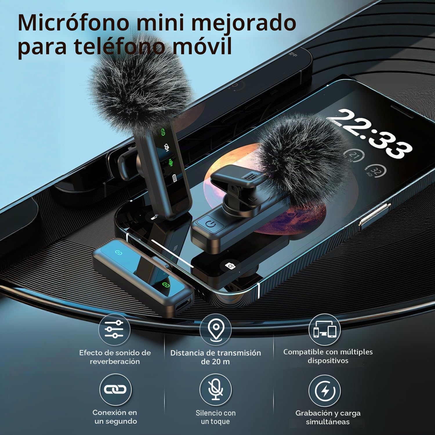 yAyusi Kit de vlogging magnético 3 en 1 para iPhone/Android, Kit de Inicio para Youtube, trípode magnético, micrófono y Control Remoto, Palo de Selfie de 71" con luz para Youtube