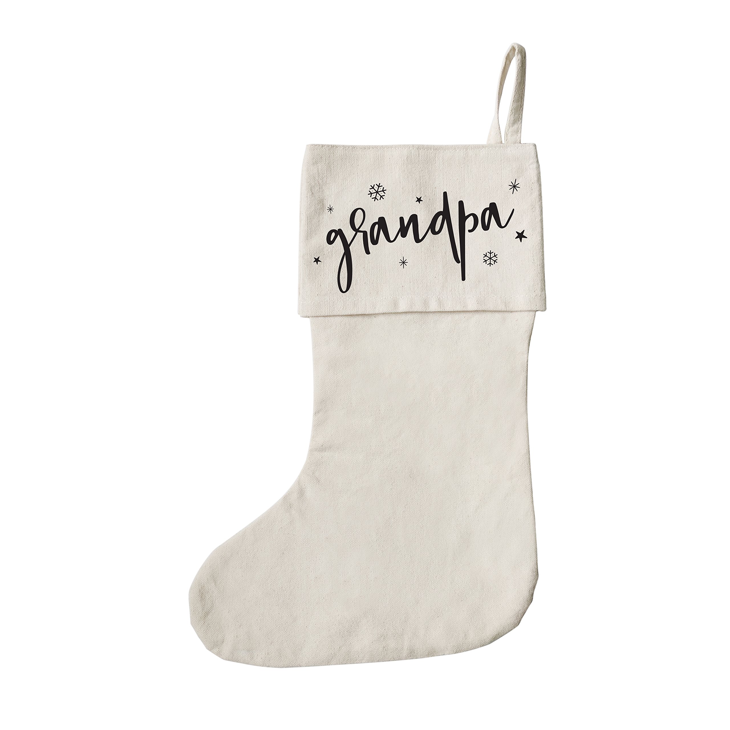 The Cotton & Canvas Co. Grandpa Christmas Stocking for Presents, Gift Bag, and Holiday Decorations