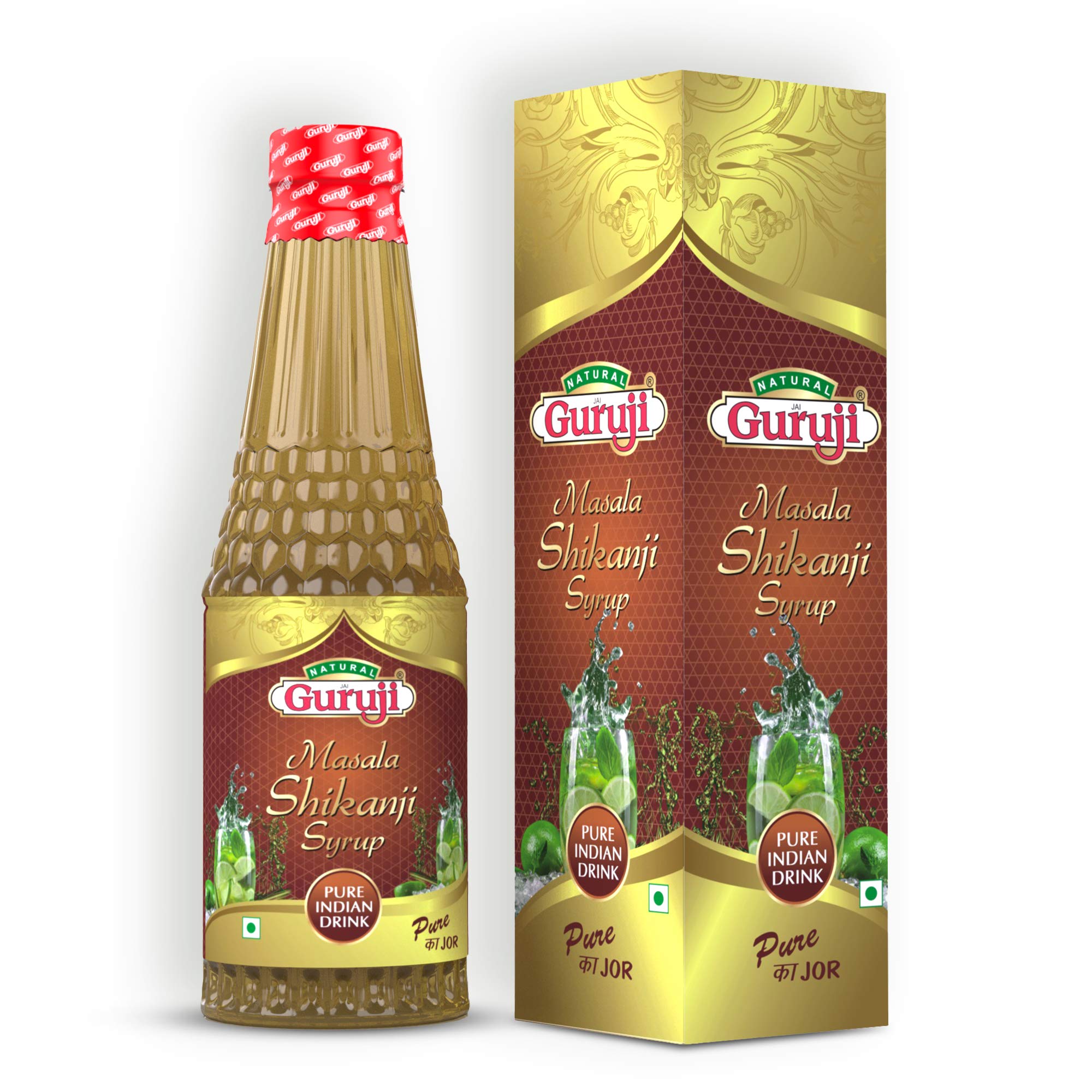 Jai Guruji Masala Shikanji Syrup Sharbat,Instant Refreshing Drink For Summer (Mix With Water Or Soda) 750Ml - Instant