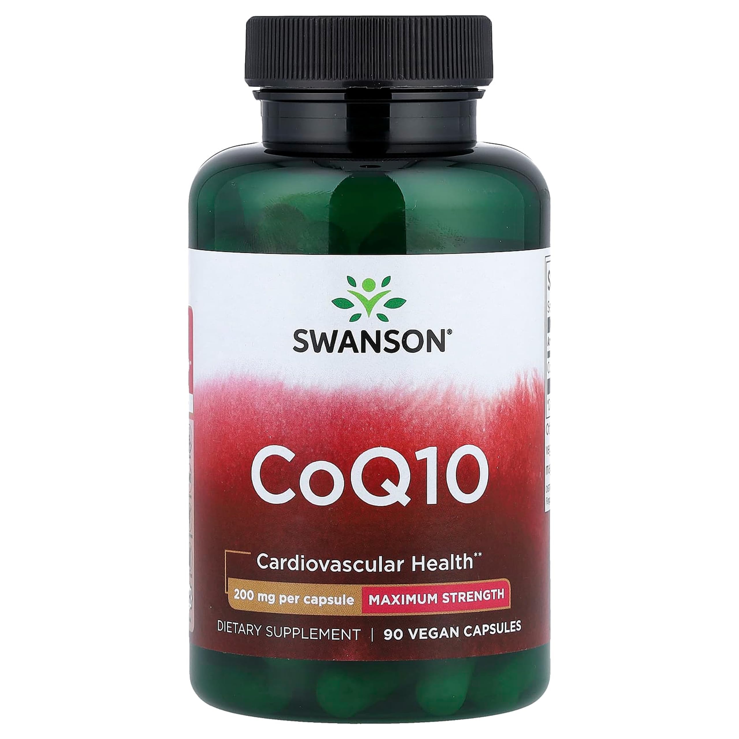 Swanson CoQ10 Cardiovascular & Cellular Energy, 200 mg, 90 Vegan Capsules 90 Count (Pack of 1)