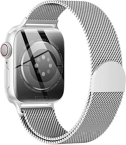 ZPIAR Correa milanesa de acero inoxidable para Apple Watch de 1.929 in, 1.772 in, 1.732 in, 1.654 in, 1.614 in, 1.575 in, 1.496 in, cierre disponible en Yaxa Venezuela