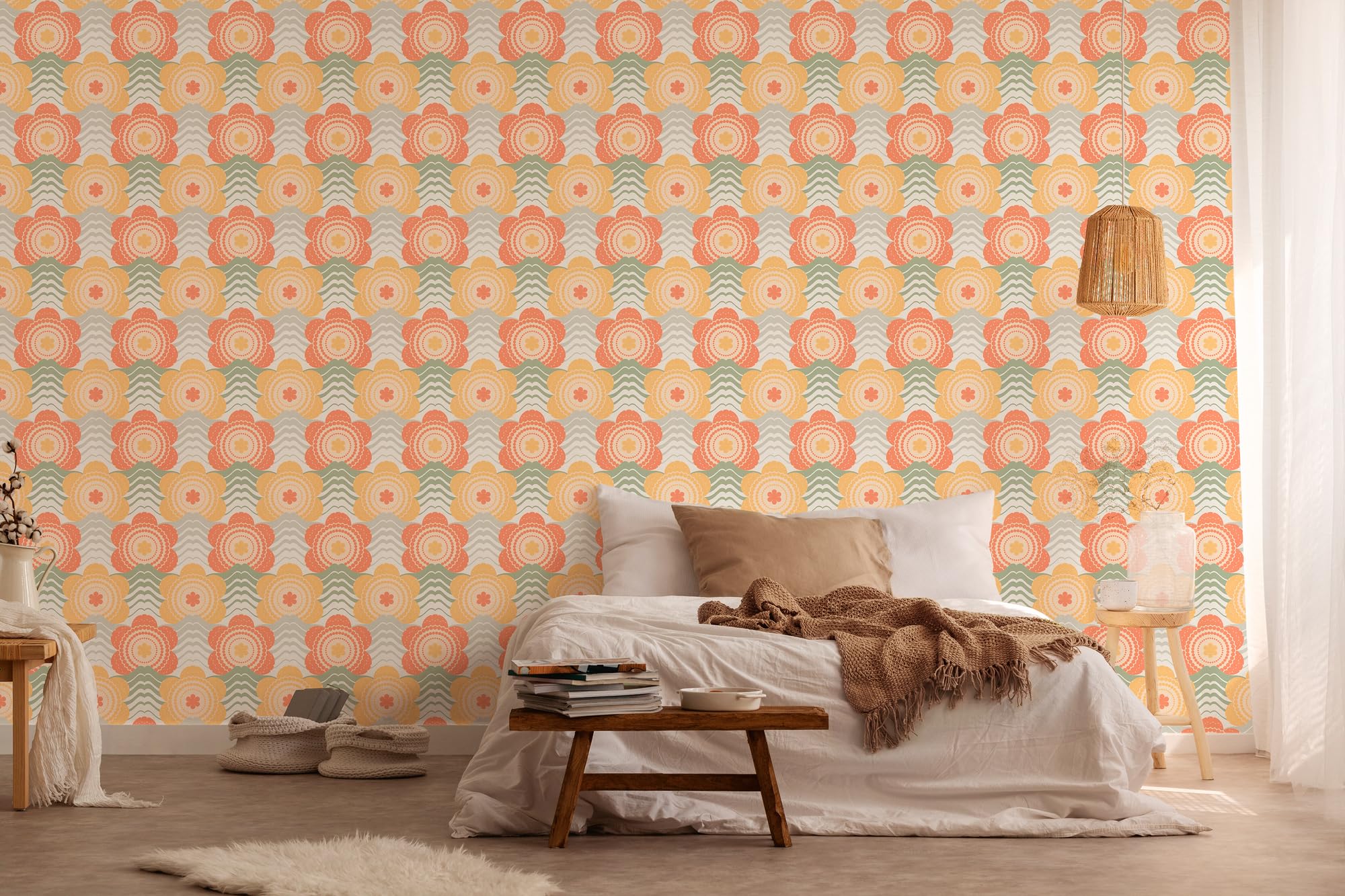 RETRO BEHANG | Grafisch - rood oranje - A.S. Création Retro Chic