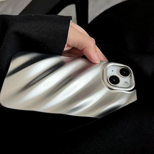 Miniatura 3 de RALEAVO Bonita funda de onda rizada para iPhone 13iPhone 14 de 6.1 pulgadas, funda delgada con patrón de ondas de agua, funda delgada a prueba de