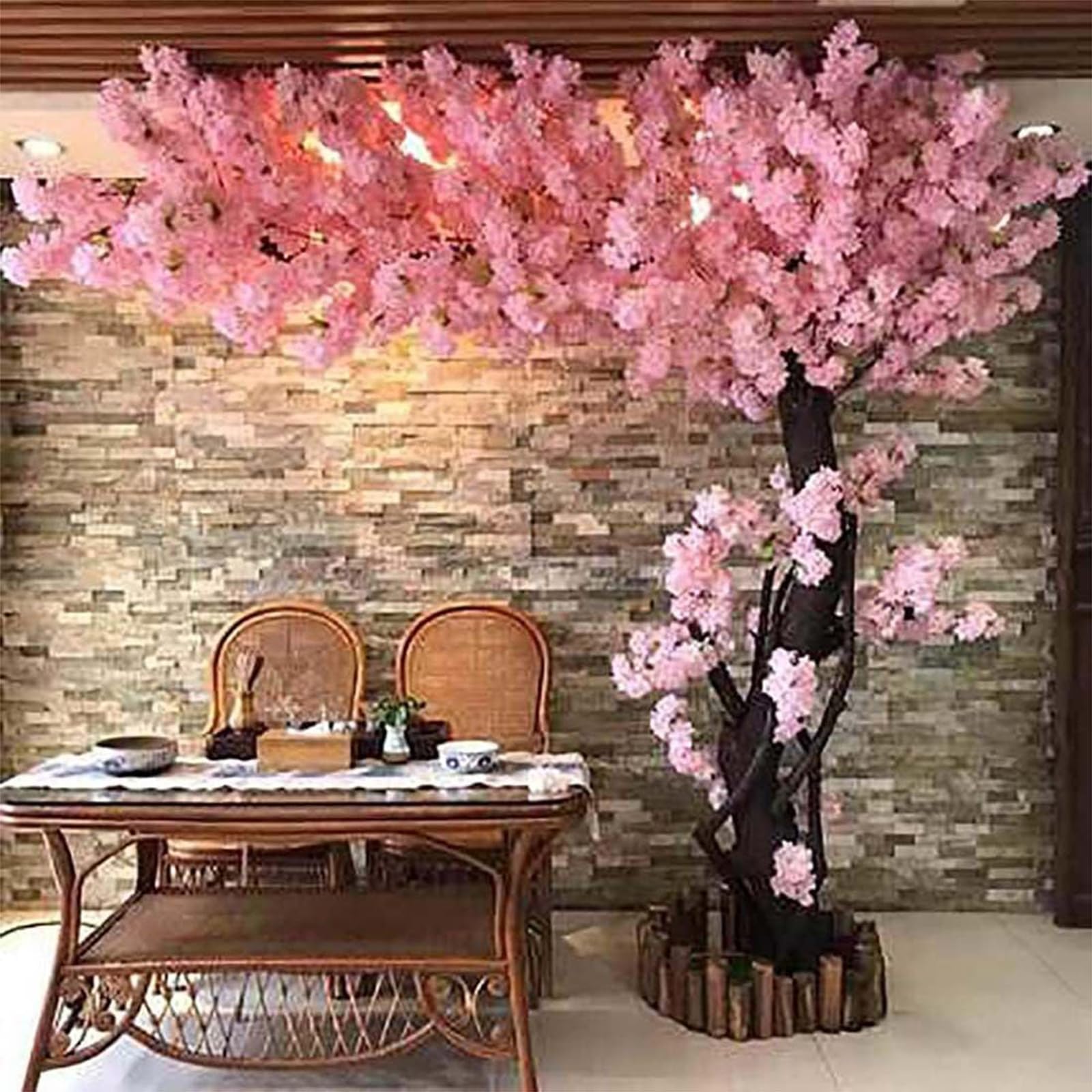 BXYWMDGB Artificial Cherry Blossom Tree, Pink Cherry Tree with Branches, for Indoor and Outdoor Wedding Decor, 1.5 * 1.5M / 59 * 59in
