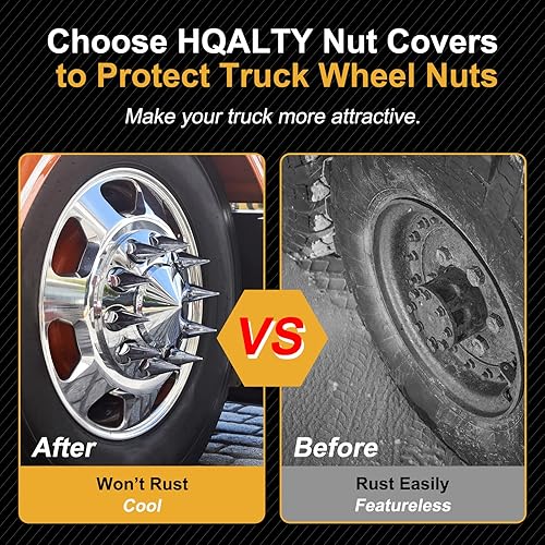 Miniatura 6 de HQALTY 20 cubiertas para tuercas de llanta de 1.260 in1.299 in, cubiertas de tuercas de espiga de plástico ABS cromado antioxidante roscado para