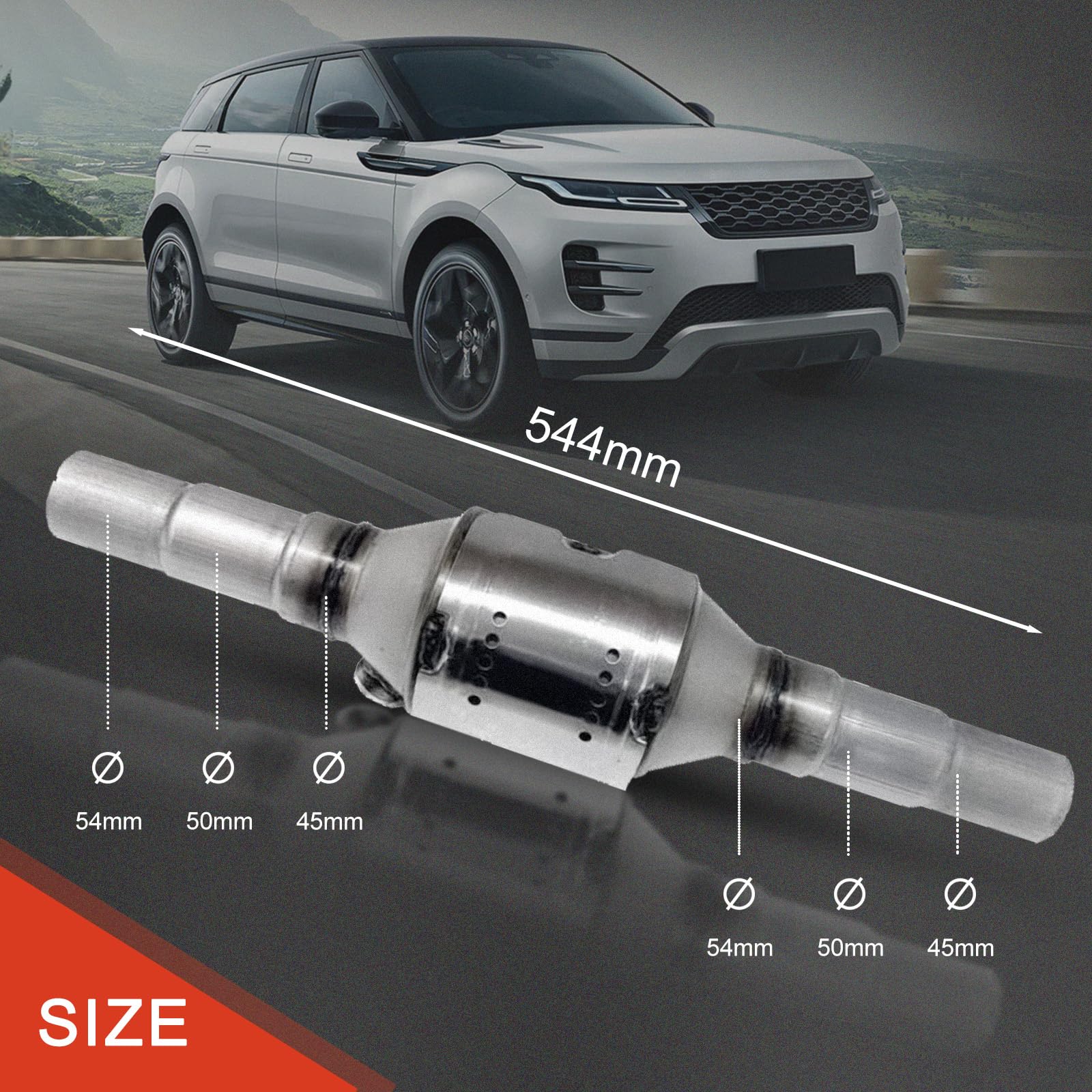 Catalizzatore universale EURO 4 a norma rotonda per tutti i motori a benzina fino a 2000 ccm con tubo gradini Ø 45 mm/Ø 50 mm/Ø 54 mm per Ford Skoda Opel V-W