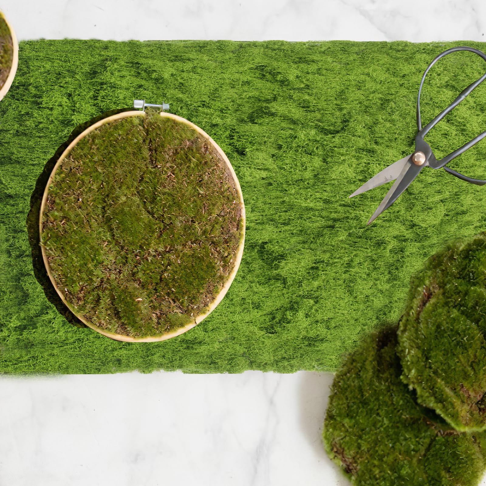 Muschio Stabilizzato Artificiale Per Decorazioni - 200g (100g Verde Scuro E 100g Chiaro), Morbido E Non Sbiadisce - 2