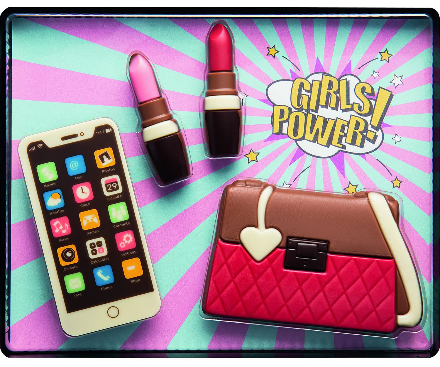 Chocolate Girl Power Set - Handbag, Smartphone and Lipstick Set