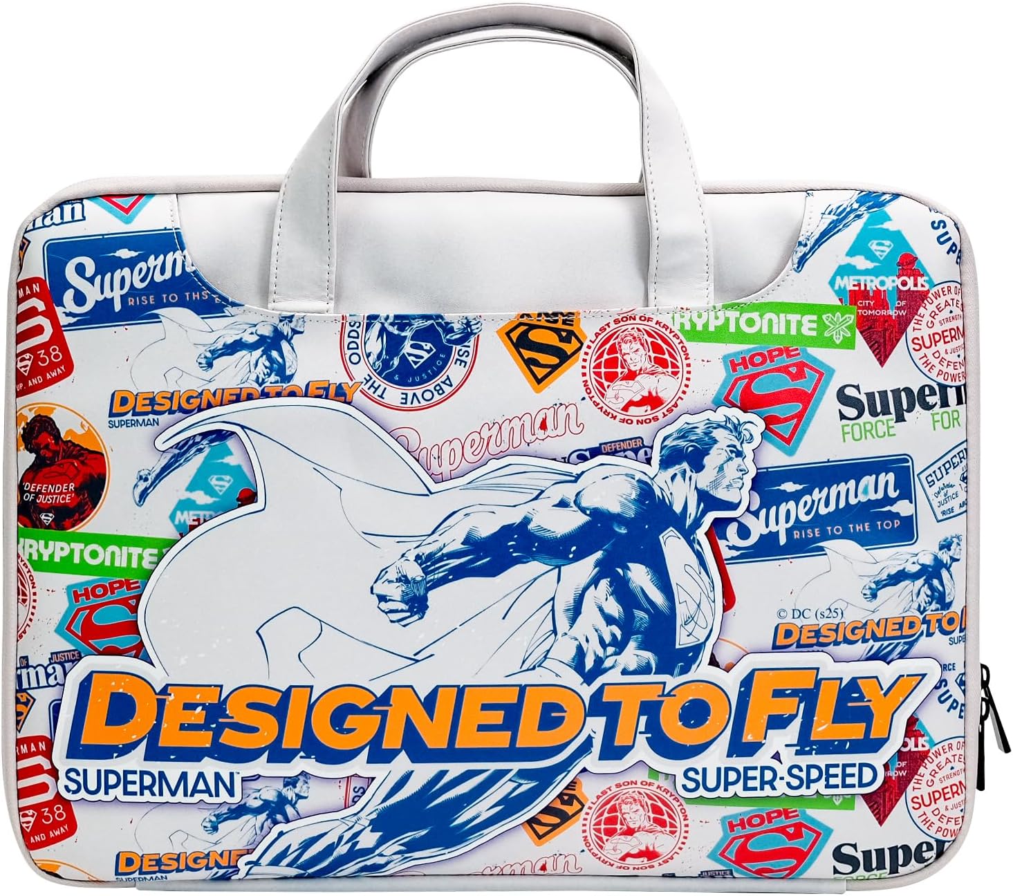 Laptop Bag for Men Women,Superhero Theme14 Inch Waterproof Faux Leather Messenger Bag with Adjustable Strap