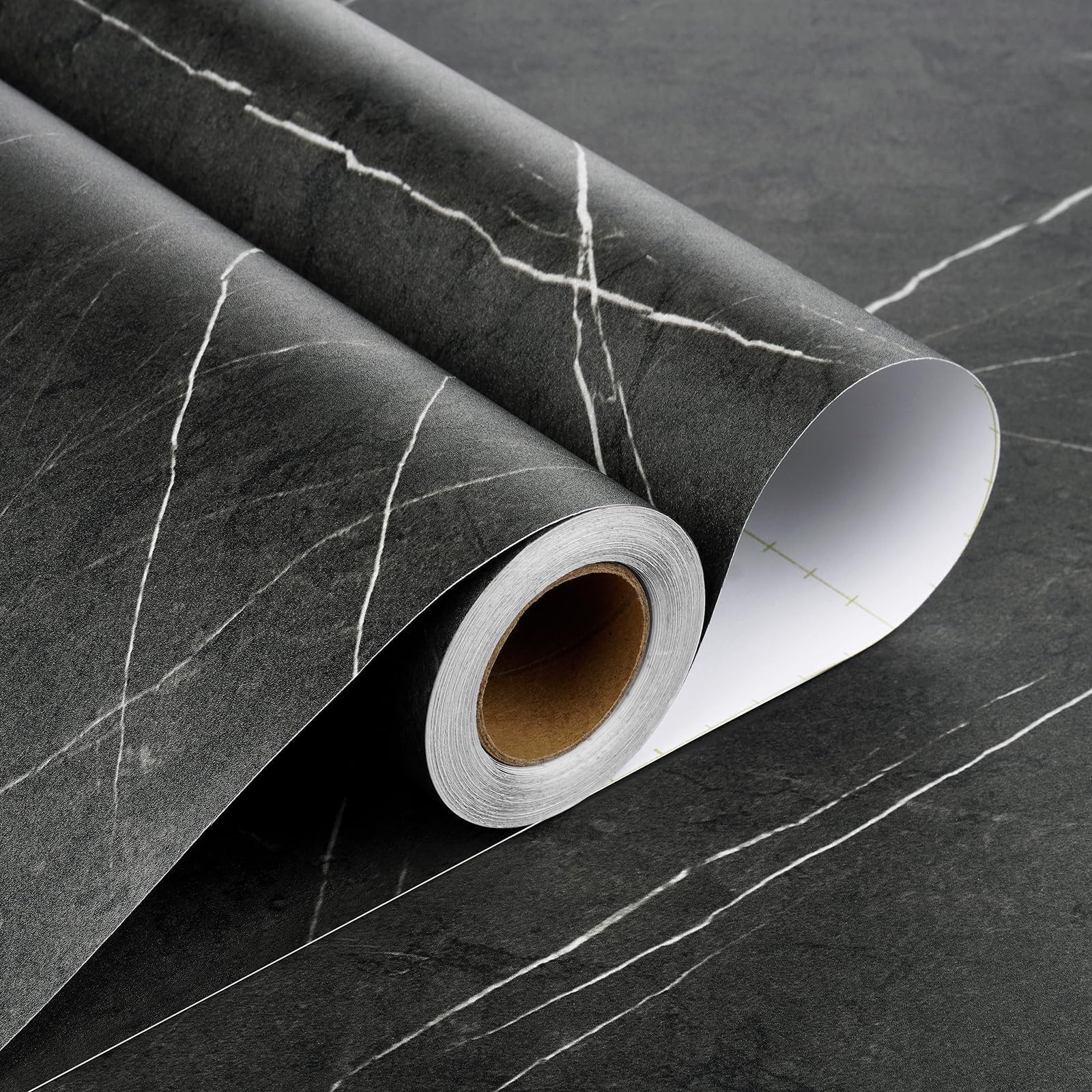 Stickyart Papel Adhesivo para Muebles Mármol Negro 90cm x 400cm Papel Pintado Autoadhesivo para Parede Extraíble Vinilo Encimera Cocina Solución Decorativa Moderna Vinilo Adhesivo Baño Impermeable