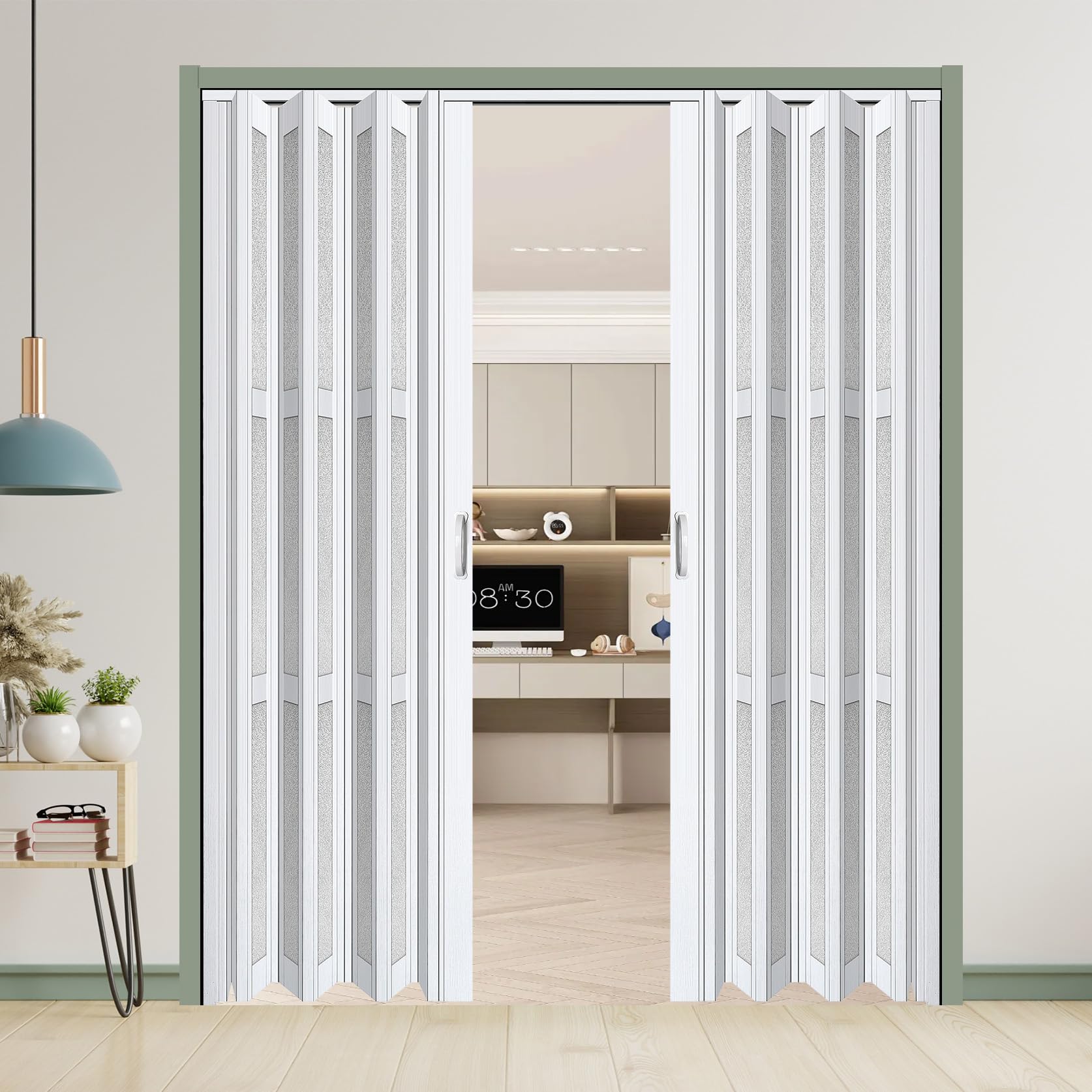 CCBOYSHARDWARE 72X80in Double Accordion Door