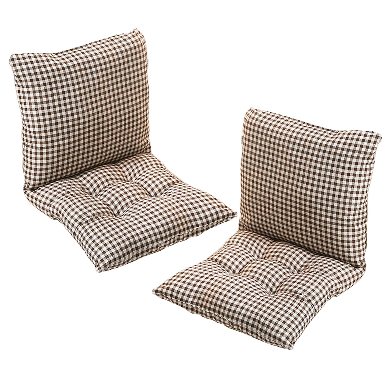 GOZYLA Set Of 2 Garden Chair Cushions With Back Cushion 45 X 90 X 8cm High Back Cushion Chair Cushion for Outdoors and Indoors(Gray 2)