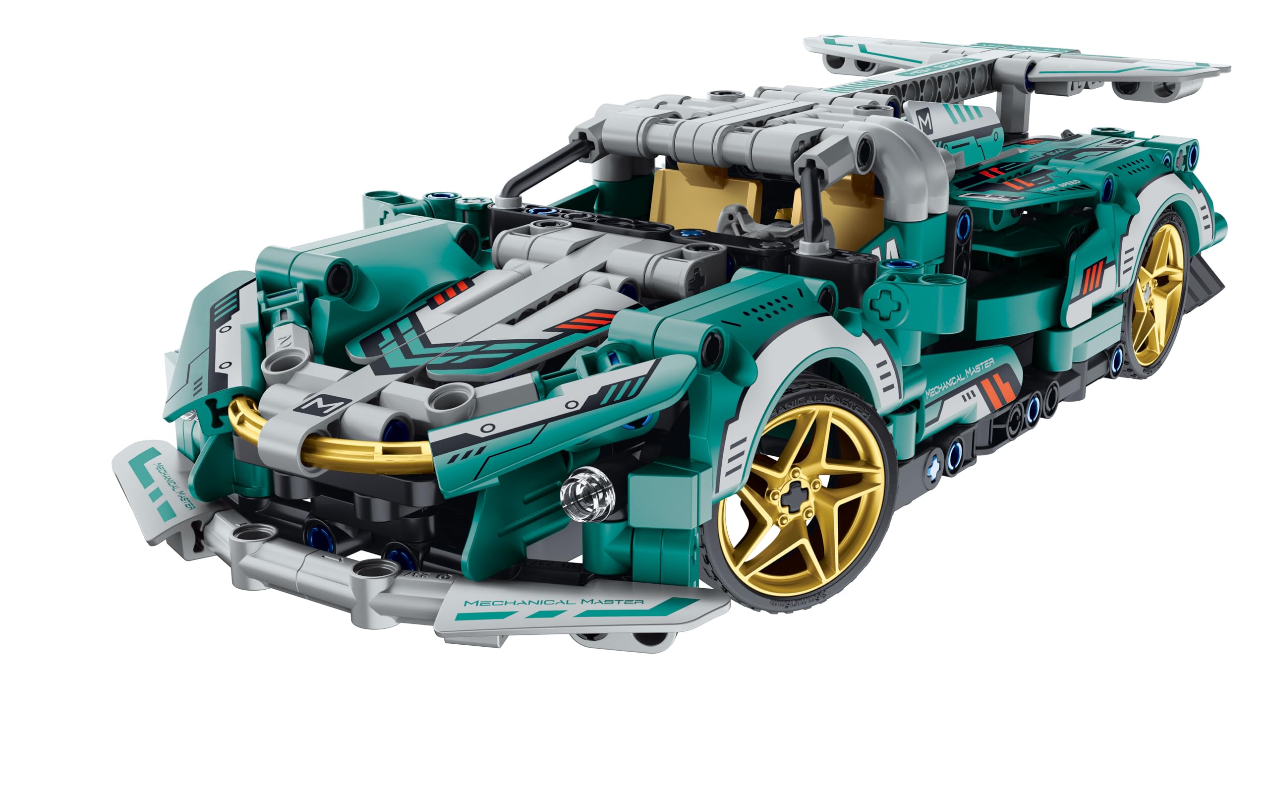 iM.Master STEM Academy: Mechanical Master – R/C Super Car – Vert 450 pièces – Véhicule modèle de briques avec télécommande 2,4 G, ensemble d'activités de blocs de construction